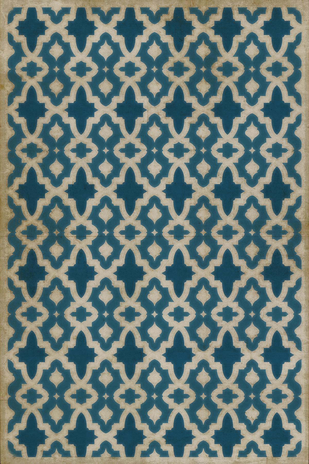spicher and company classic vinyl pattern 31 blue mosque rug