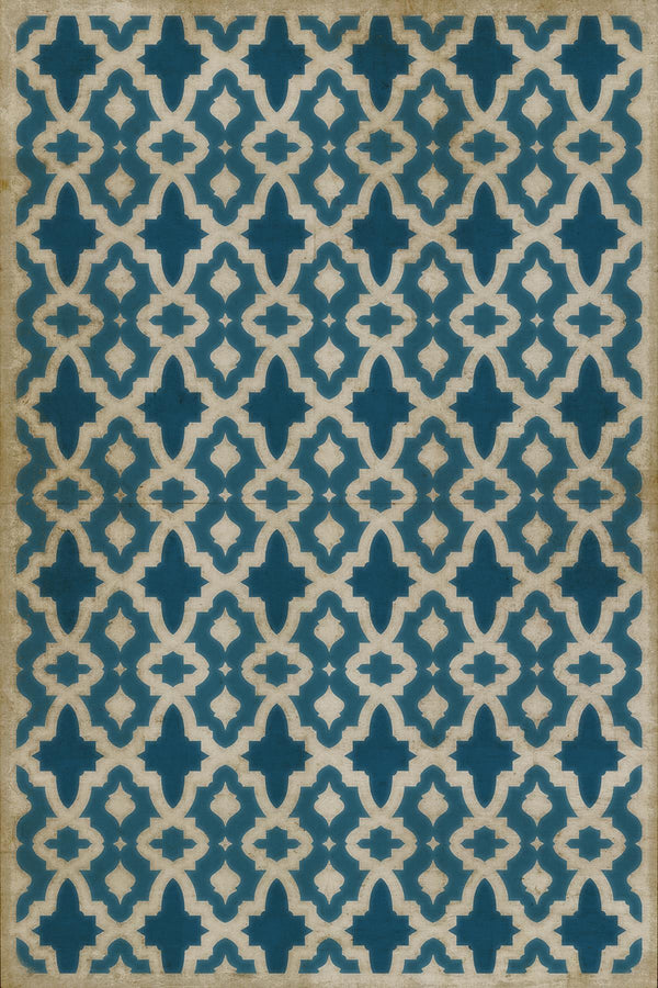 spicher and company classic vinyl pattern 31 blue mosque rug