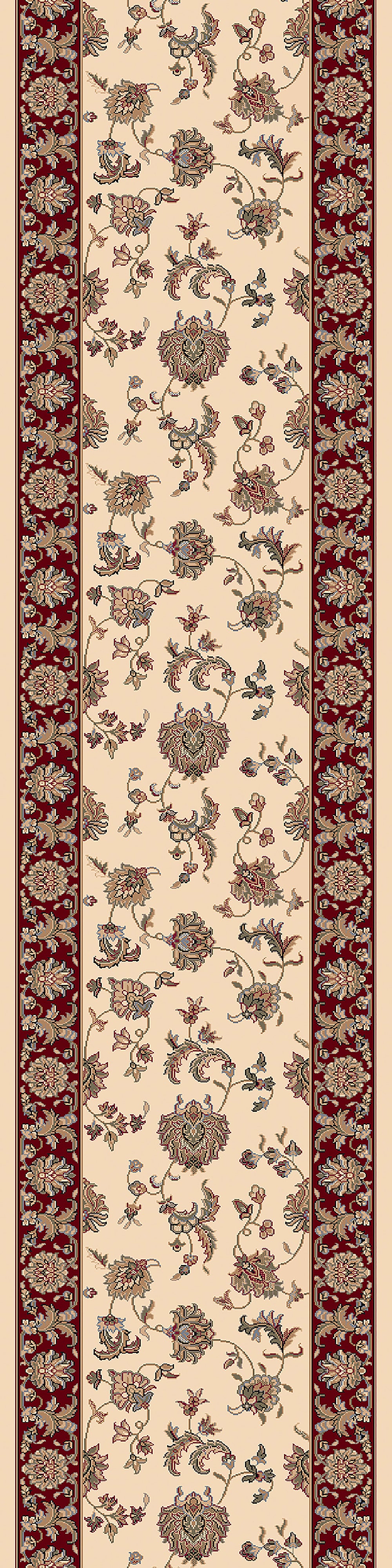 Dynamic Brilliant 7226-191 Ivory (Red Border) Rug