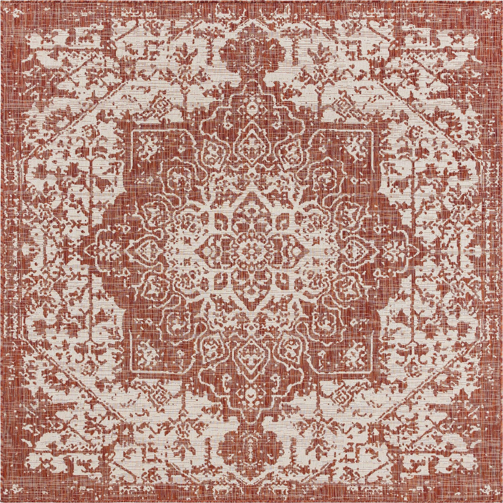 unique loom jill zarin outdoor dubai rust red rug