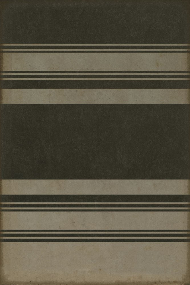 spicher and company classic vinyl pattern 50 organic stripes black and tan rug