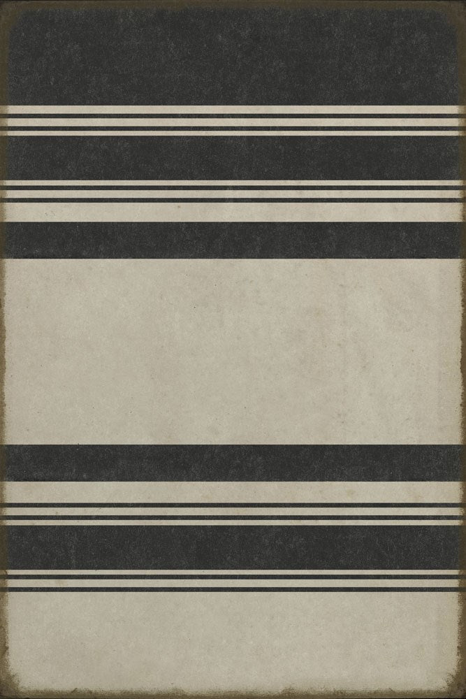 spicher and company classic vinyl pattern 50 organic stripes black and white rug