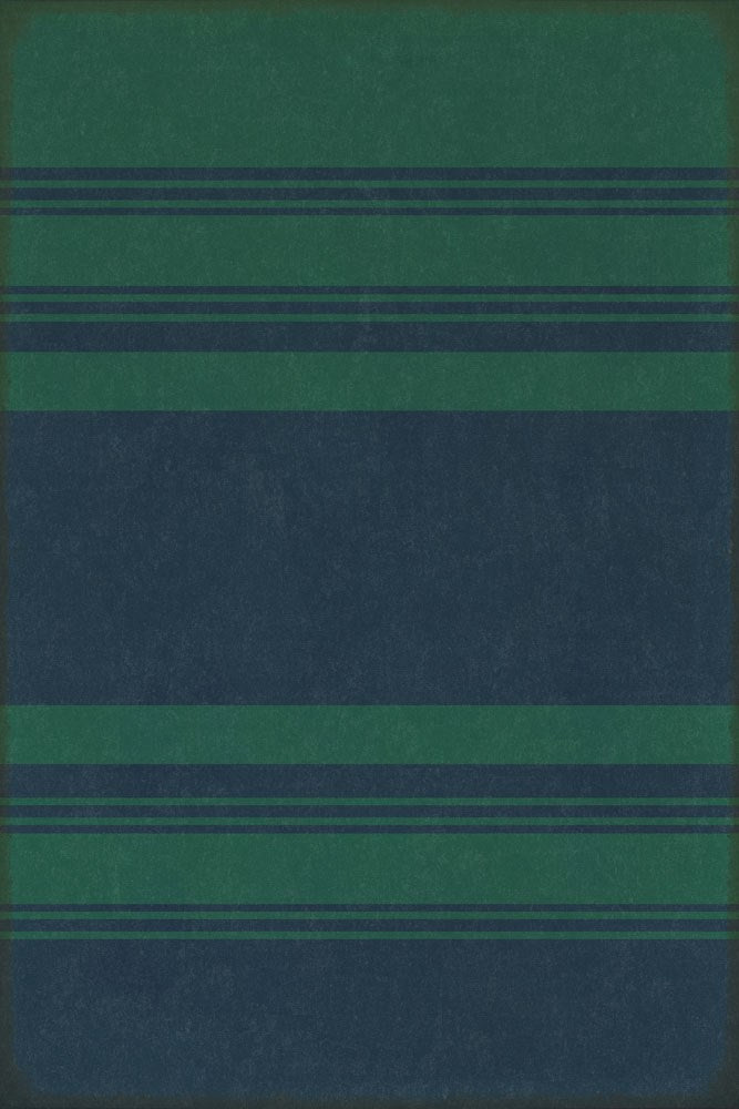 spicher and company classic vinyl pattern 50 organic stripes teal and blue rug