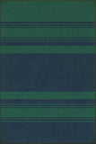 spicher and company classic vinyl pattern 50 organic stripes teal and blue rug