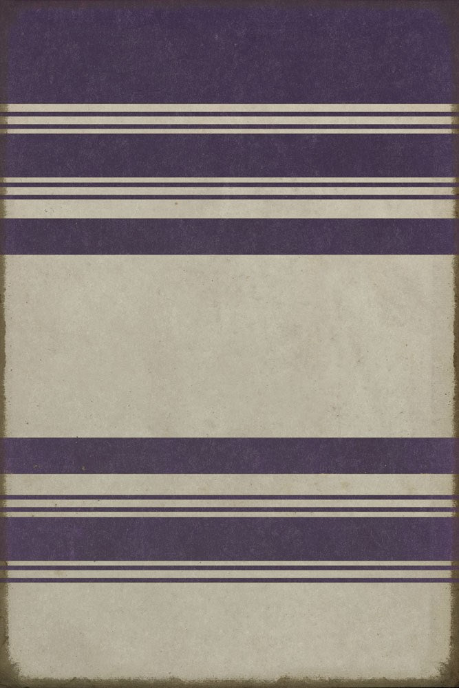 spicher and company classic vinyl pattern 50 organic stripes white and purple rug