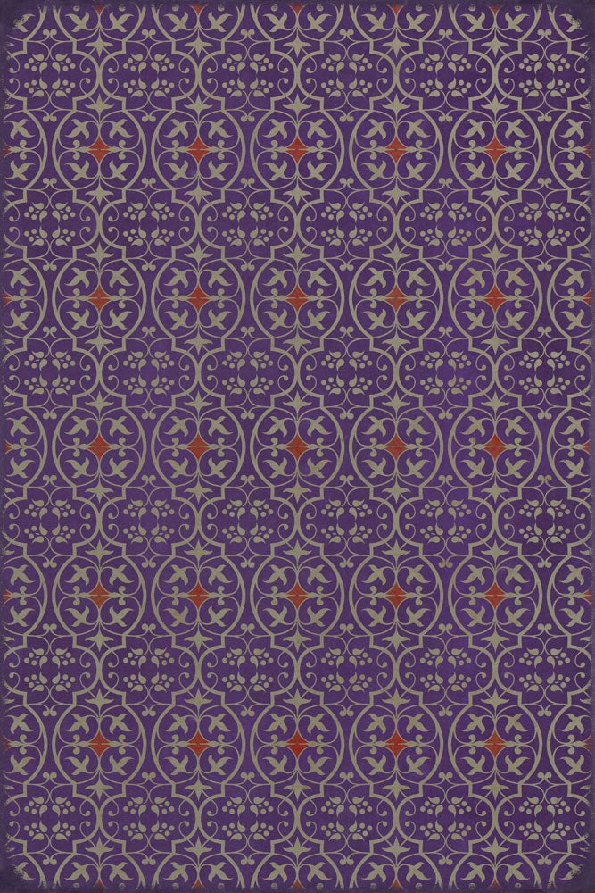 spicher and company classic vinyl pattern 51 i shall wear purple rug