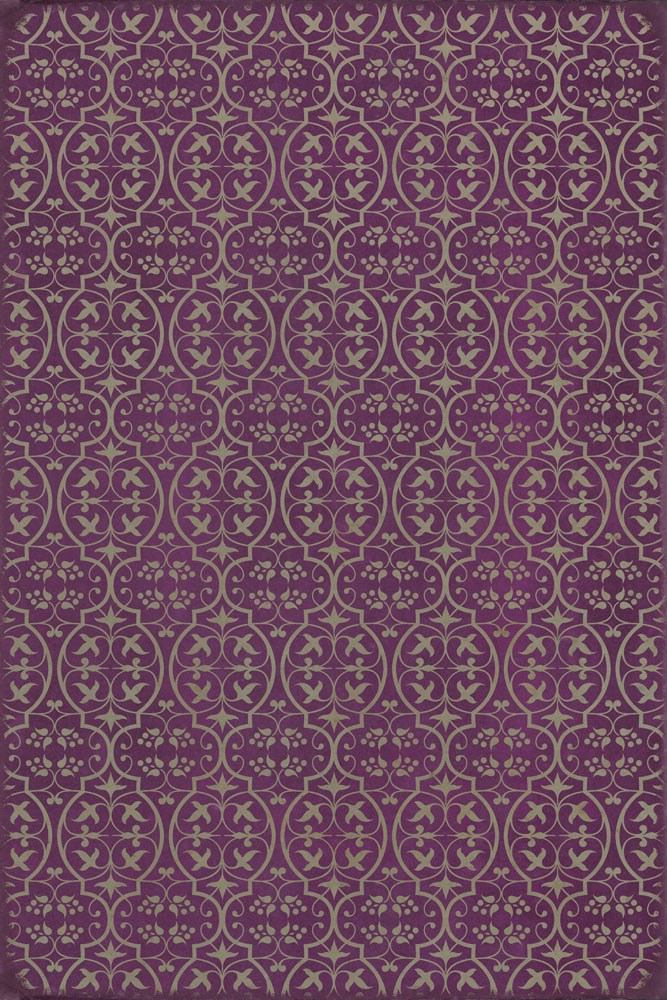 spicher and company classic vinyl pattern 51 now that lilacs are in bloom rug