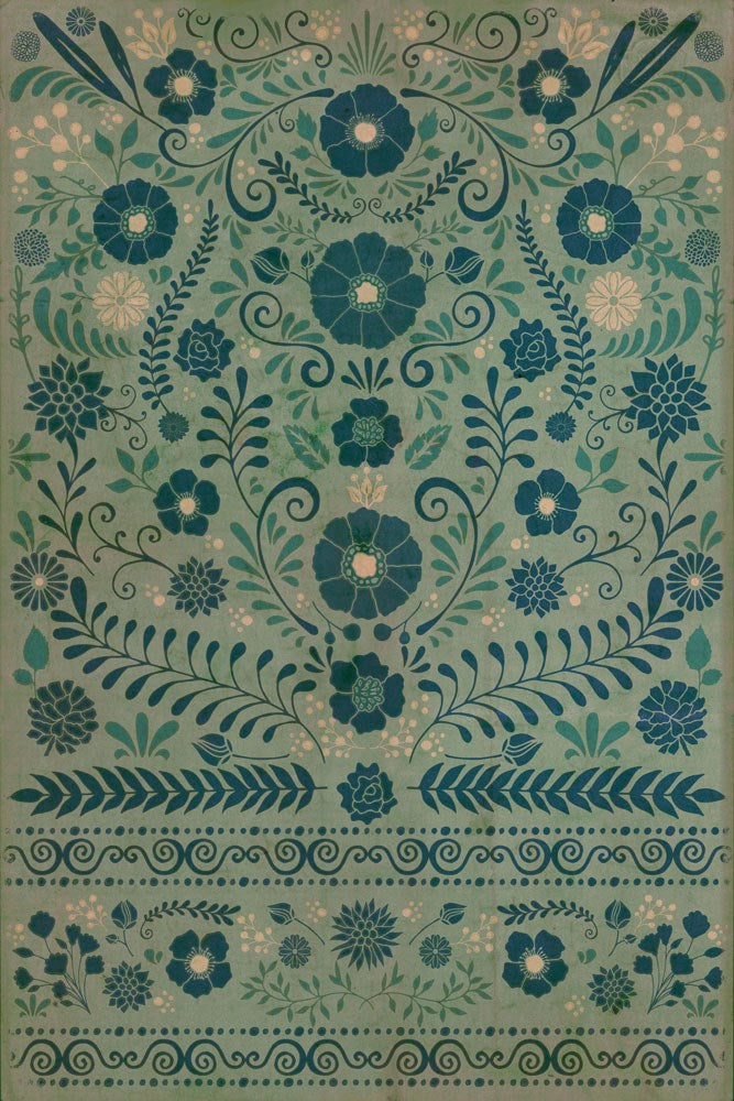spicher and company classic vinyl pattern 36 a few flowers at his feet rug