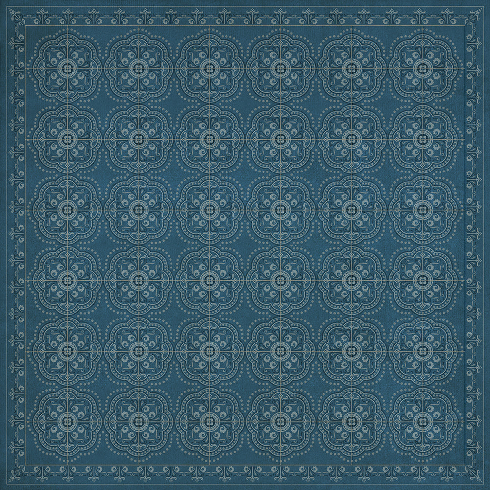 spicher and company classic vinyl pattern 28 dark blue waters rug