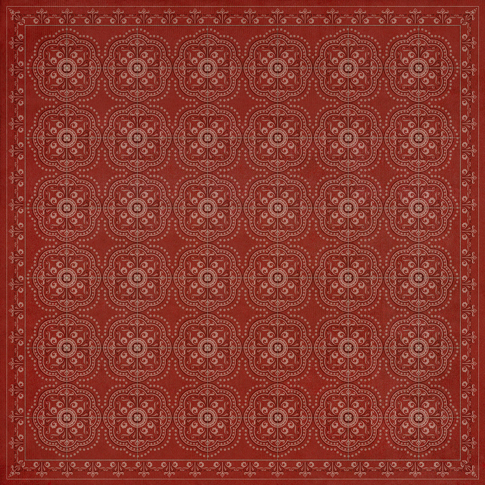 spicher and company classic vinyl pattern 28 red bandana rug