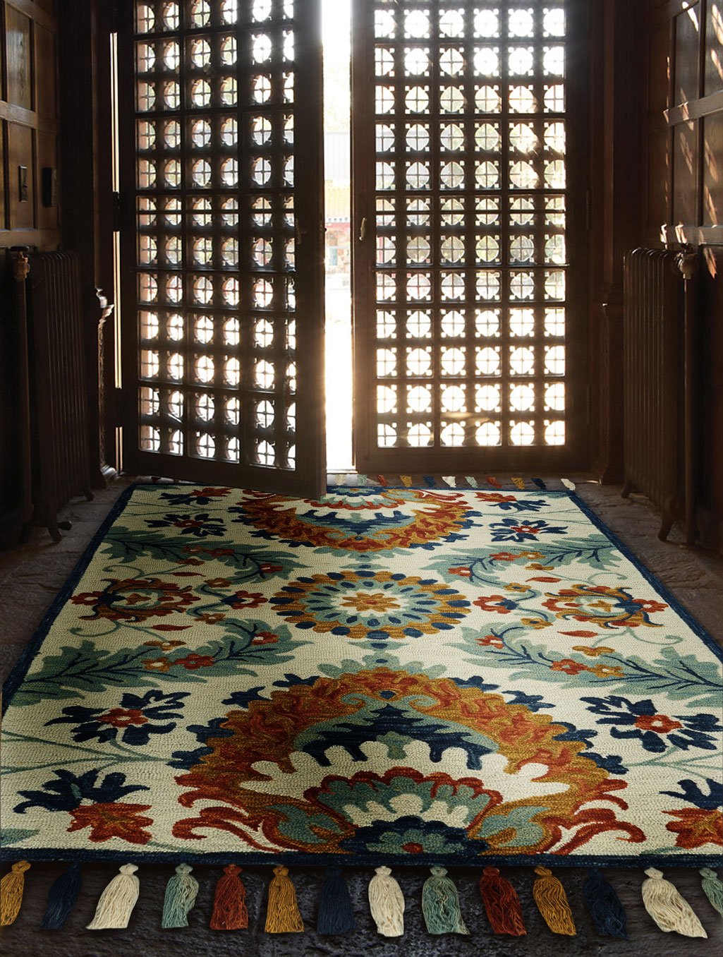 capel rambler manihari 2582 vanilla multi rug