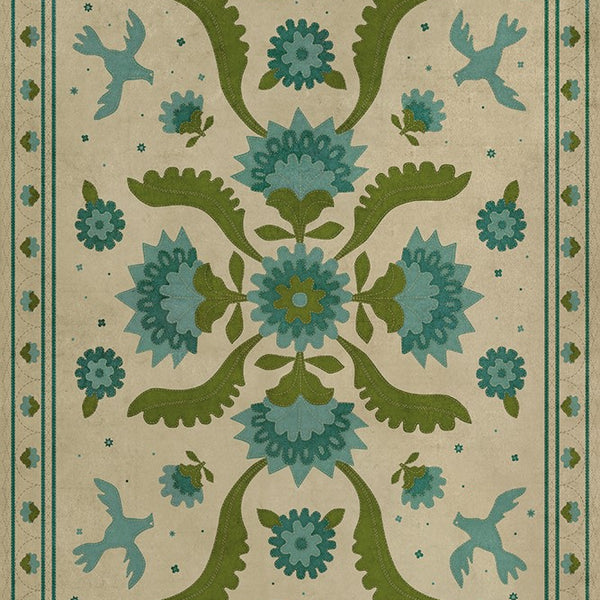 spicher and company williamsburg applique azure moss rug