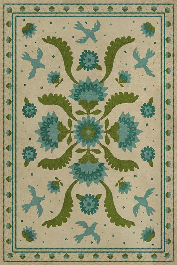 spicher and company williamsburg applique azure moss rug