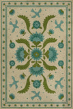 spicher and company williamsburg applique azure moss rug