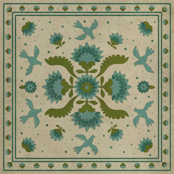 spicher and company williamsburg applique azure moss rug