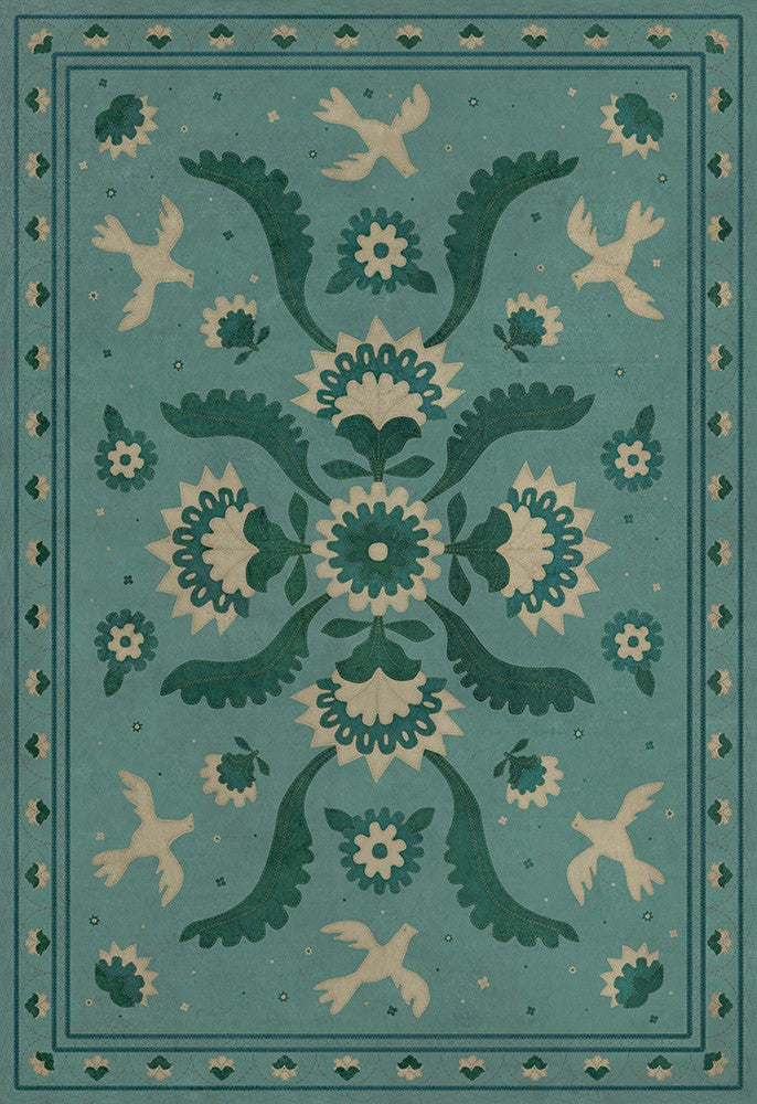 spicher and company williamsburg applique barred clouds bloom rug