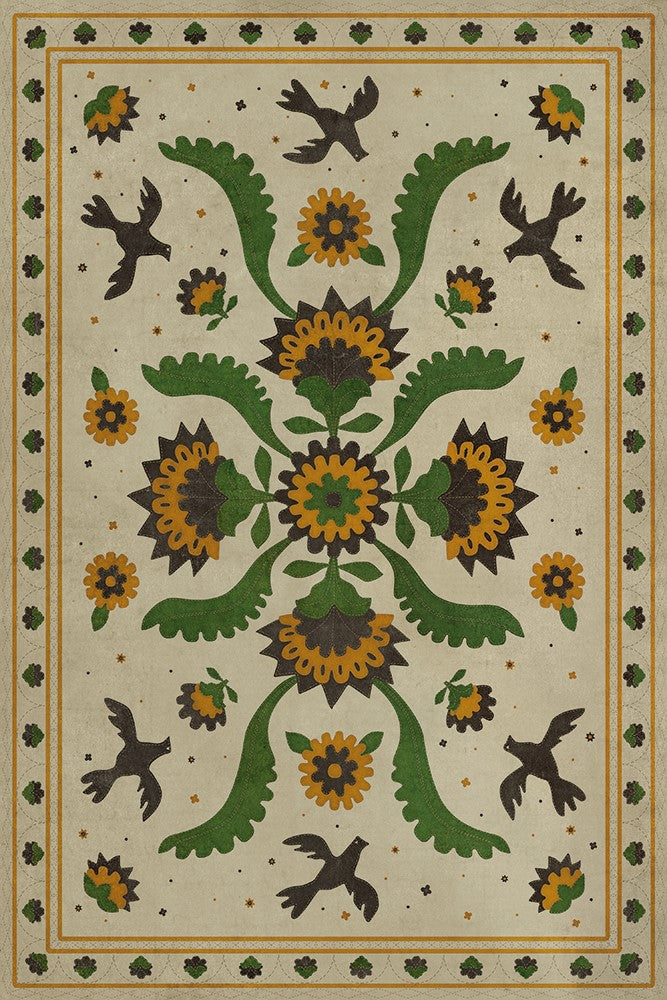 spicher and company williamsburg applique wild bees song rug