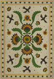 spicher and company williamsburg applique wild bees song rug