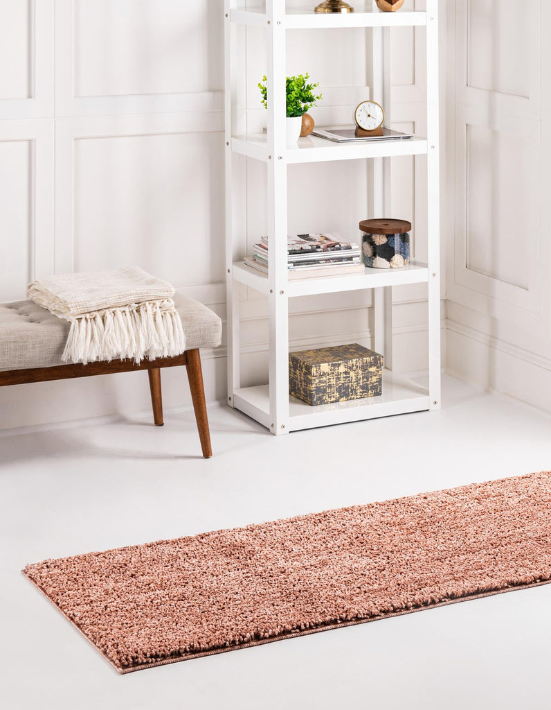 unique loom jill zarin shaggy chic shaggy grapefruit pink rug