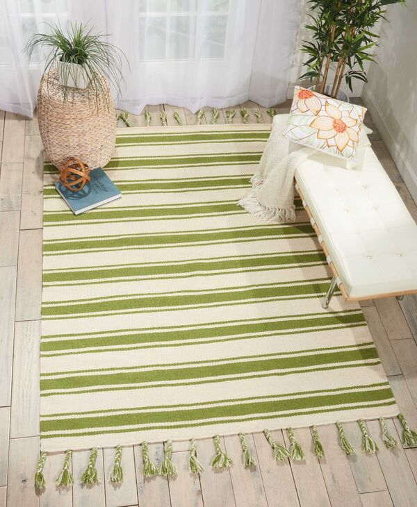 Nourison Clearance Rio Vista DST01 Ivory Green Rug