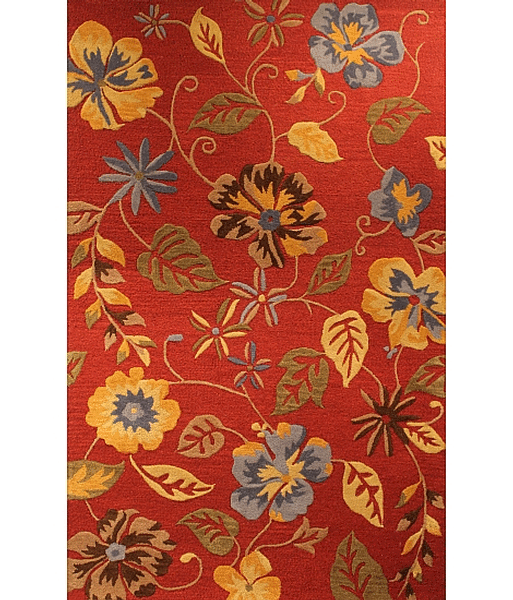 HRI Fresco 3088 Bright Red Rug