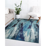 unique loom lilly jardin bar011blu blue rug