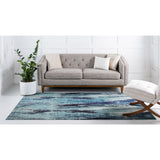 unique loom lilly jardin bar011blu blue rug