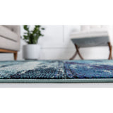 unique loom lilly jardin bar011blu blue rug