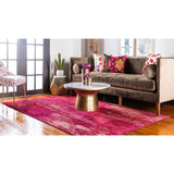 unique loom lilly jardin bar011pin pink rug