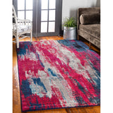 unique loom lilly jardin bar011mag magenta rug