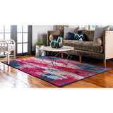 unique loom lilly jardin bar011mag magenta rug