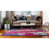 unique loom lilly jardin bar011mag magenta rug