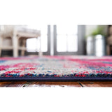 unique loom lilly jardin bar011mag magenta rug
