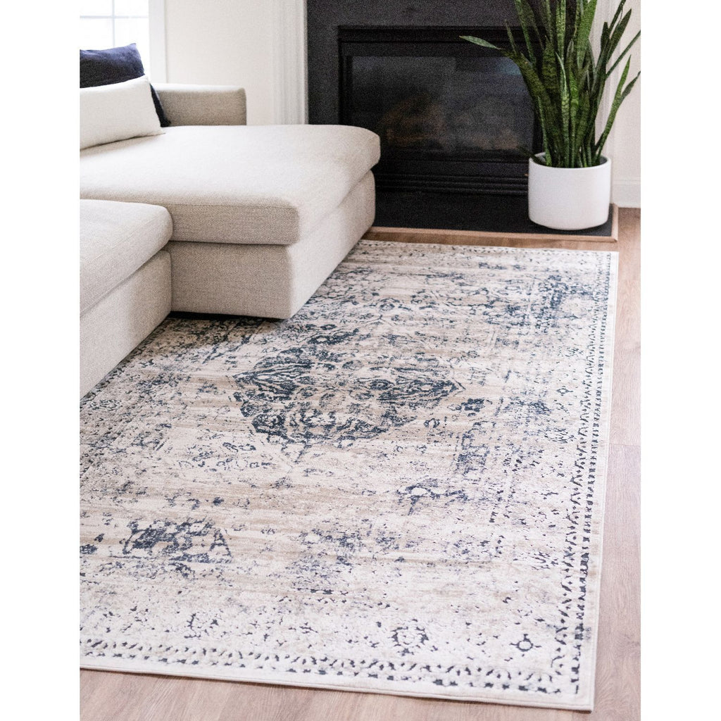 unique loom chateau hoover vil002bei beige rug