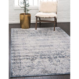 unique loom chateau grant vil007nvb navy blue rug