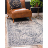 unique loom chateau wilson vil008nvb navy blue rug