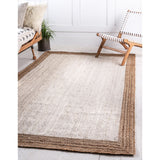 unique loom goa braided jute bjt002ivr ivory rug