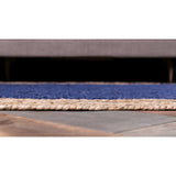 unique loom goa braided jute bjt002nvb navy blue rug
