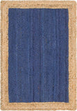 Unique Loom Goa Braided Jute BJT002NVB Navy Blue Rug