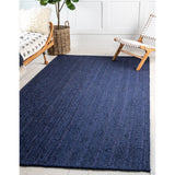 unique loom dhaka braided jute bjt011nvb navy blue rug