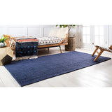 unique loom dhaka braided jute bjt011nvb navy blue rug
