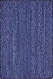unique loom dhaka braided jute bjt011nvb navy blue rug