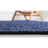 unique loom dhaka braided jute bjt011nvb navy blue rug