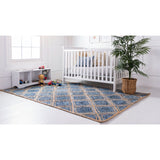 unique loom bengal braided jute bjt004blu blue rug