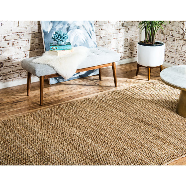 unique loom chunky jute chj001tan tan rug