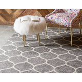 unique loom rounded trellis frieze trf003lgr light gray rug