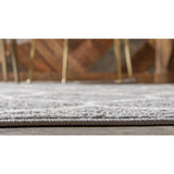 unique loom rounded trellis frieze trf003lgr light gray rug