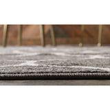 unique loom rounded trellis frieze trf003dgr dark gray rug
