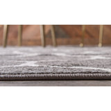 unique loom rounded trellis frieze trf003dgr dark gray rug