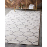 unique loom rounded trellis frieze trf003ivr ivory rug